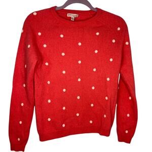 Philosophy Cashmere Polka Dot Sweater Pink Women's Size Medium Pink White Spring